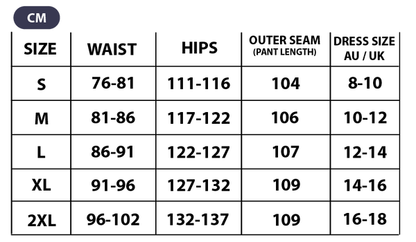 Sizeguide cm