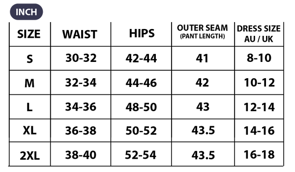 Sizeguide inch